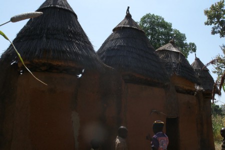 C'est construit avec de la terre de termitières, il n'y a pas de briques