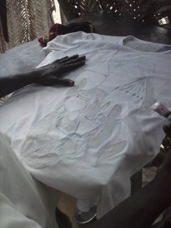 Les endroits qui ont absorbés la cire resteront blancs